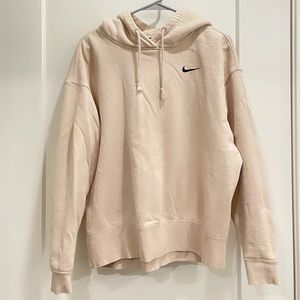 [CZ2590-140] Nike Fleece Oversized Fit Hoodie in Medium size + beige color